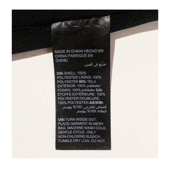 WHBM Black & Gold Foil Dash Mock Neck Sheer Sleeve Blouse Small - Picture 9 of 16